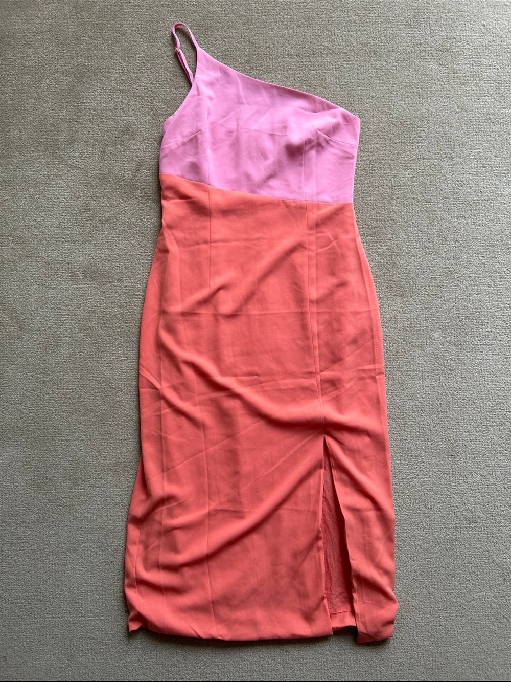 Petal & Pup One-Shoulder Pink and Coral Bodycon Dress
